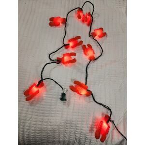 Vintage Blow Mold Lobster Strand String Lights Nautical Beach Tiki Bar Plastic